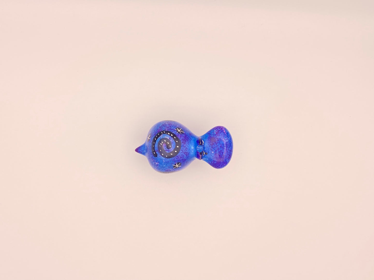 Hand-crafted soap stone Hippo - Blue