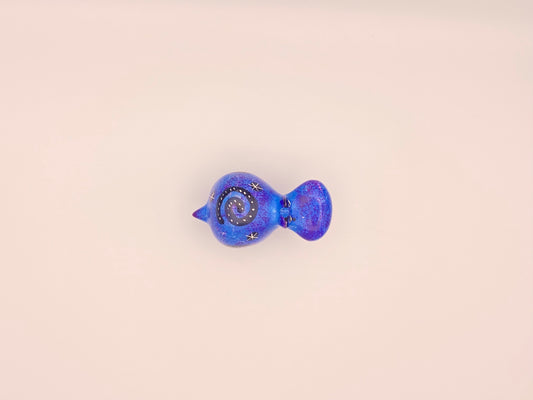 Hand-crafted soap stone Hippo - Blue