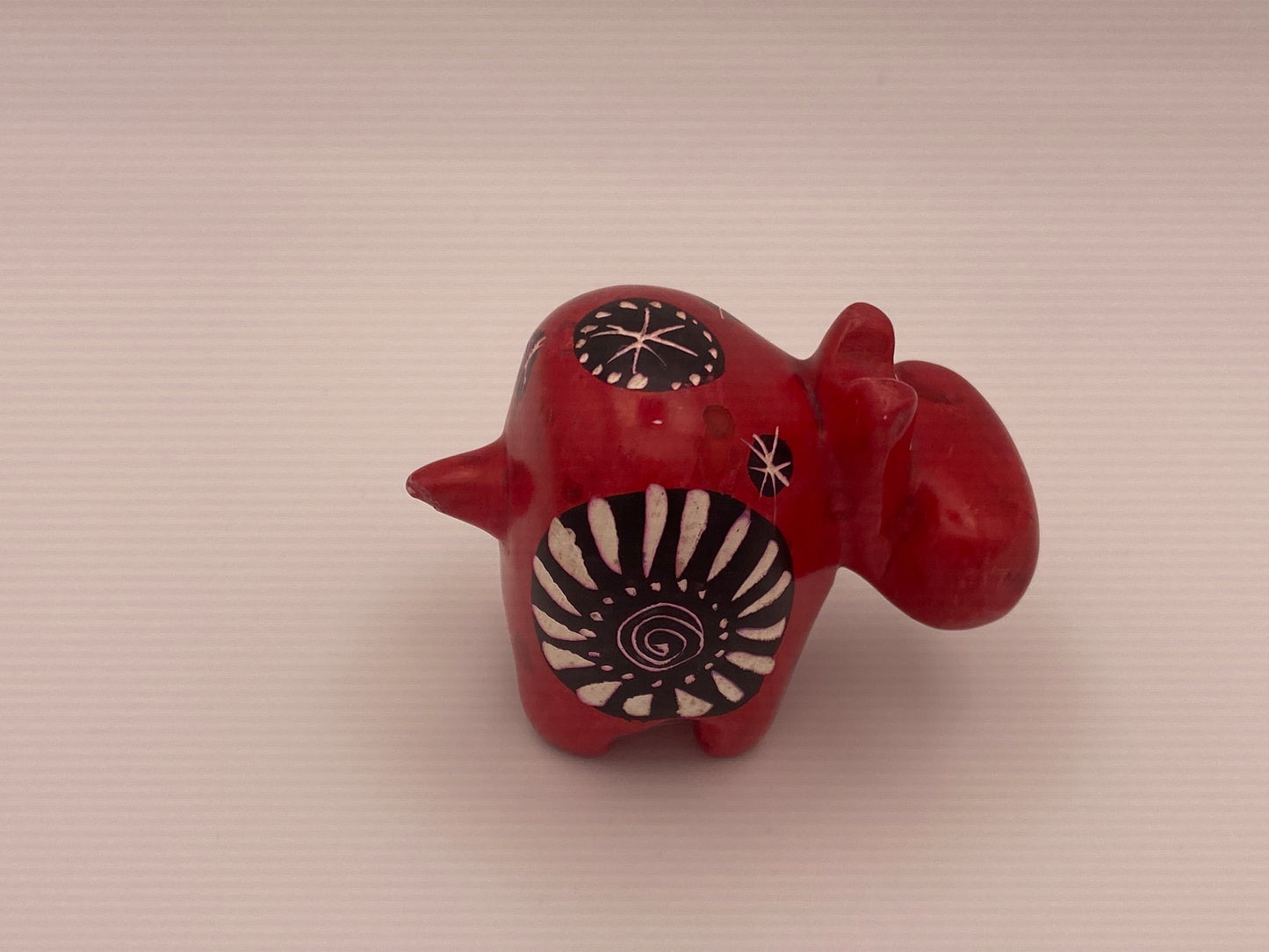 Hand-crafted soap stone Hippo - Burned Orange/Red