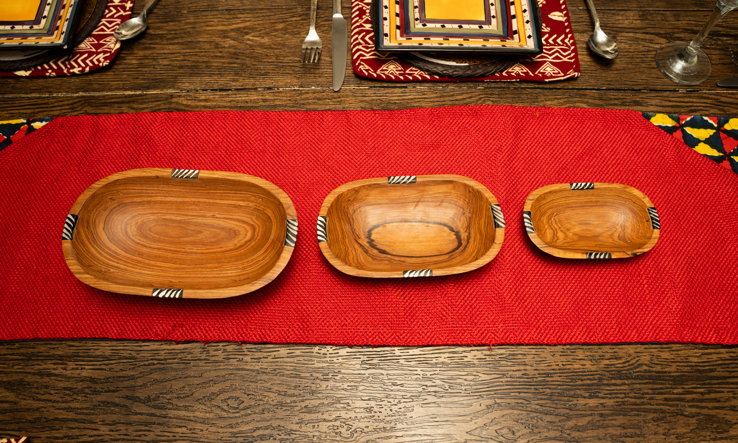 Wooden Bowl Set of 3 - Oval Set