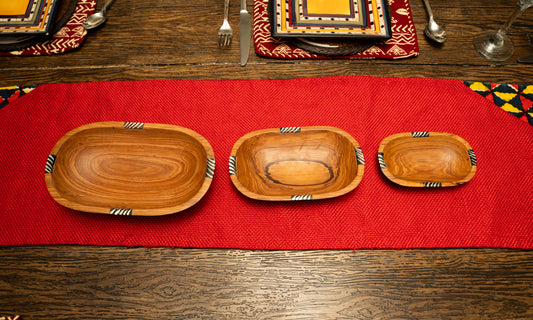 Wooden Bowl Set of 3 - Oval Set