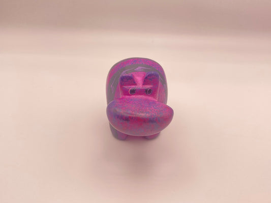 Hand-crafted soap stone Hippo - Purple