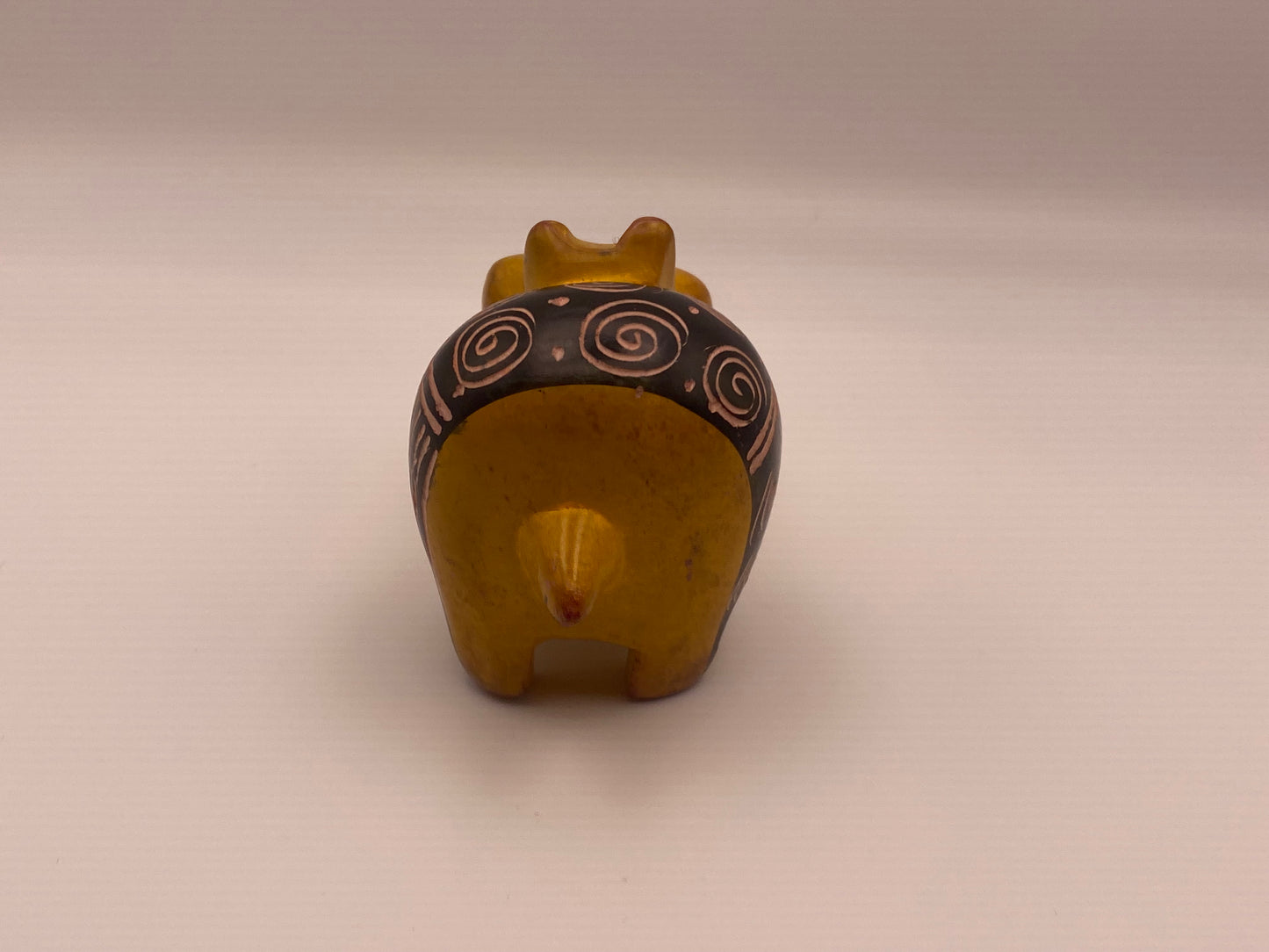 Hand-crafted soap stone Hippo - Yellow