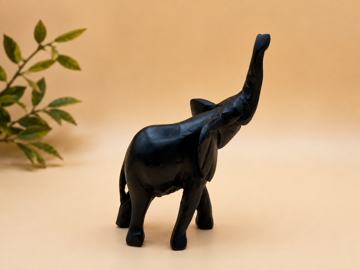 Hand-Carved Ebony Elephant