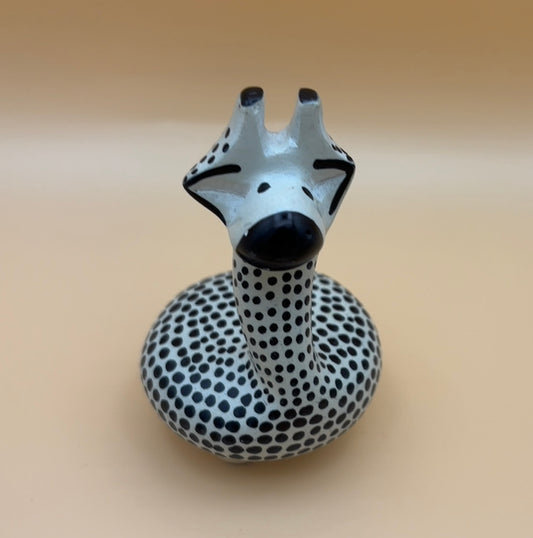 Hand-Carved Soapstone Giraffe – Polka Dot Design