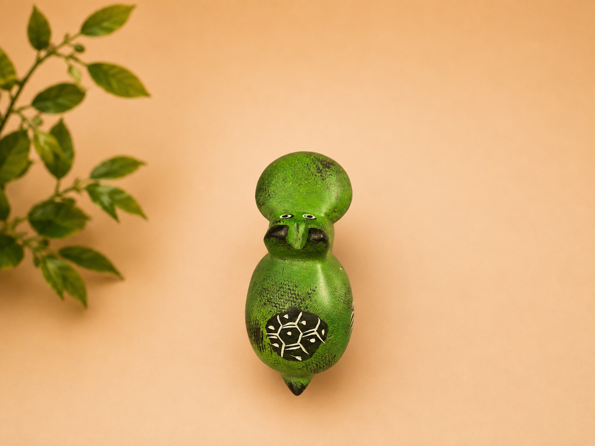 Hand-crafted soap stone Hippo - Green